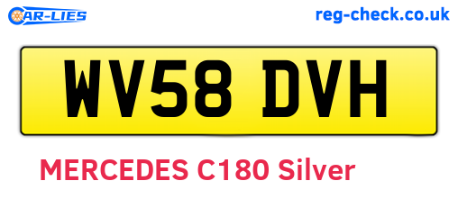 WV58DVH are the vehicle registration plates.