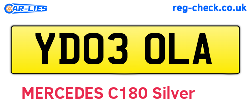 YD03OLA are the vehicle registration plates.