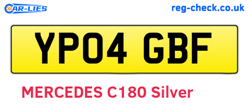 YP04GBF are the vehicle registration plates.