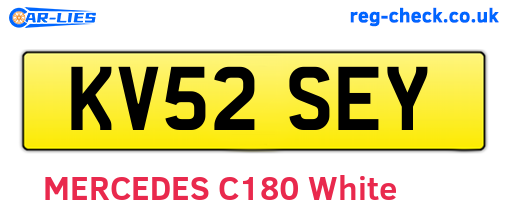 KV52SEY are the vehicle registration plates.