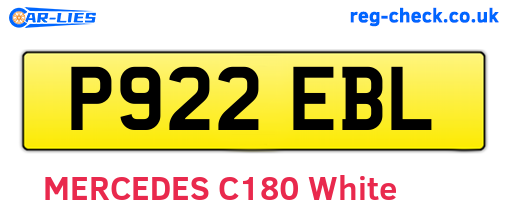 P922EBL are the vehicle registration plates.