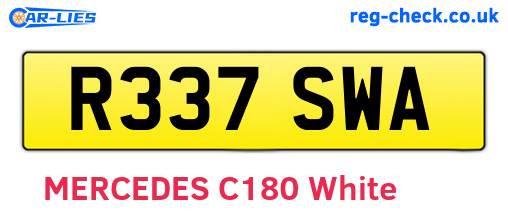 R337SWA are the vehicle registration plates.