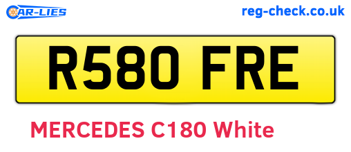 R580FRE are the vehicle registration plates.