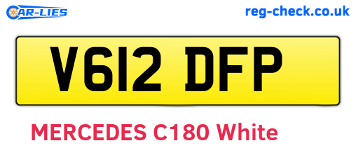 V612DFP are the vehicle registration plates.
