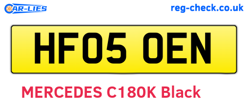 HF05OEN are the vehicle registration plates.