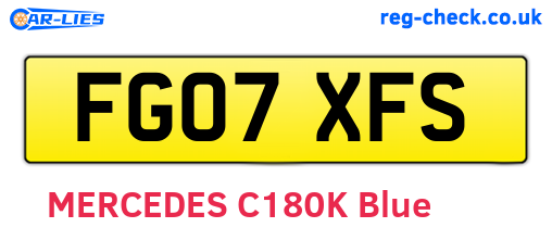 FG07XFS are the vehicle registration plates.