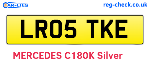 LR05TKE are the vehicle registration plates.