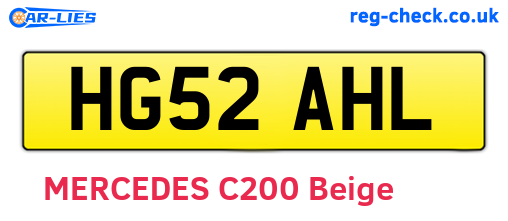 HG52AHL are the vehicle registration plates.
