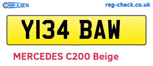 Y134BAW are the vehicle registration plates.