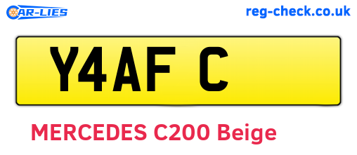 Y4AFC are the vehicle registration plates.