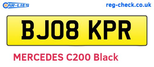 BJ08KPR are the vehicle registration plates.
