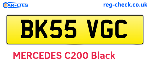 BK55VGC are the vehicle registration plates.