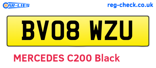 BV08WZU are the vehicle registration plates.