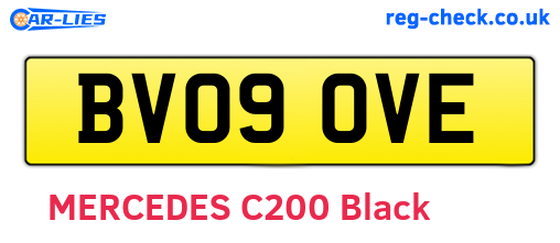 BV09OVE are the vehicle registration plates.