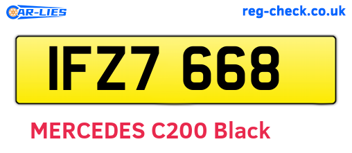 IFZ7668 are the vehicle registration plates.
