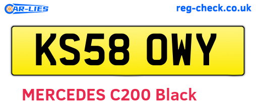 KS58OWY are the vehicle registration plates.
