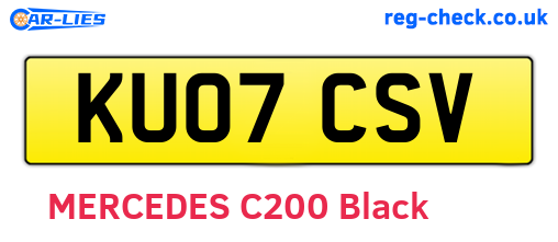 KU07CSV are the vehicle registration plates.