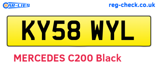 KY58WYL are the vehicle registration plates.