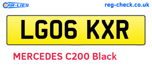 LG06KXR are the vehicle registration plates.