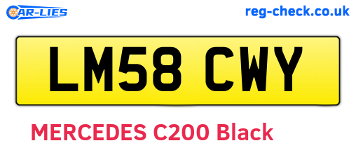 LM58CWY are the vehicle registration plates.