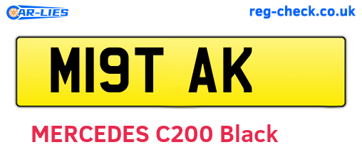 M19TAK are the vehicle registration plates.