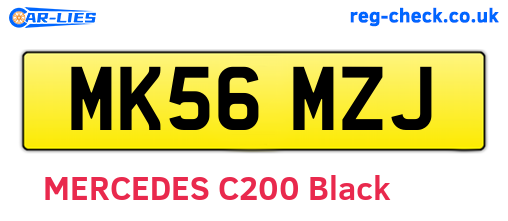 MK56MZJ are the vehicle registration plates.