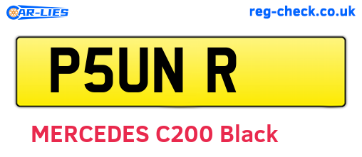 P5UNR are the vehicle registration plates.