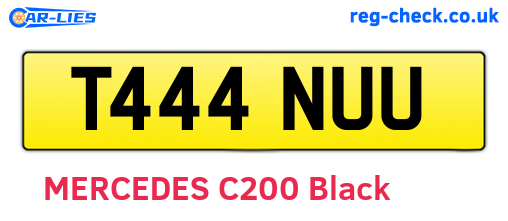 T444NUU are the vehicle registration plates.