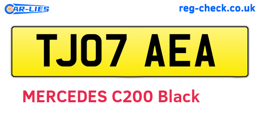 TJ07AEA are the vehicle registration plates.