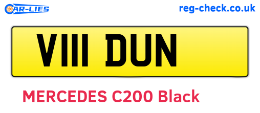 V111DUN are the vehicle registration plates.