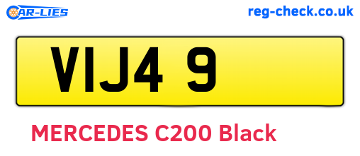 VIJ49 are the vehicle registration plates.