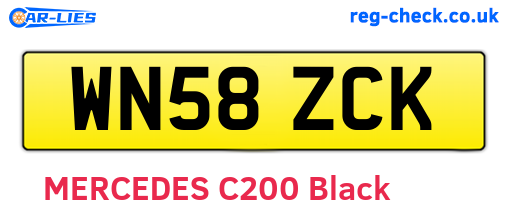 WN58ZCK are the vehicle registration plates.