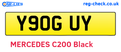 Y90GUY are the vehicle registration plates.