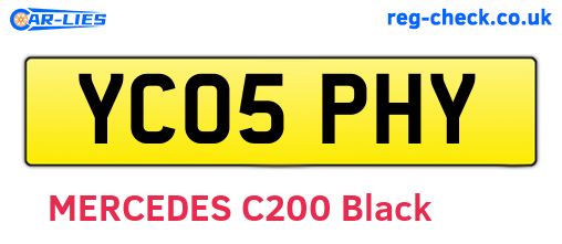 YC05PHY are the vehicle registration plates.
