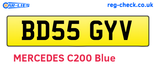 BD55GYV are the vehicle registration plates.