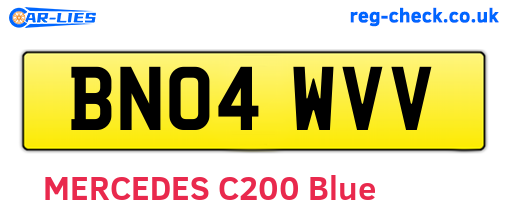 BN04WVV are the vehicle registration plates.
