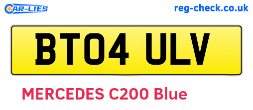 BT04ULV are the vehicle registration plates.