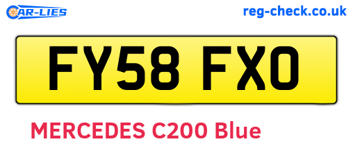 FY58FXO are the vehicle registration plates.