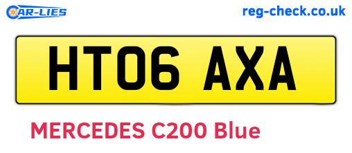 HT06AXA are the vehicle registration plates.