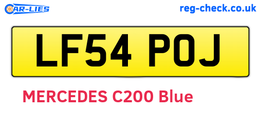 LF54POJ are the vehicle registration plates.