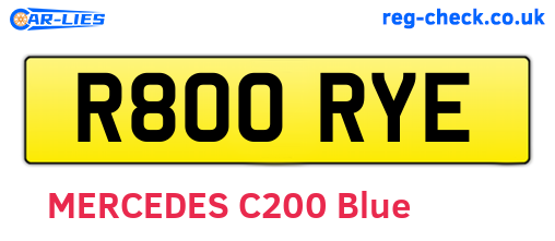 R800RYE are the vehicle registration plates.
