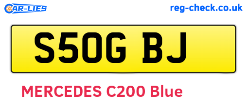S50GBJ are the vehicle registration plates.