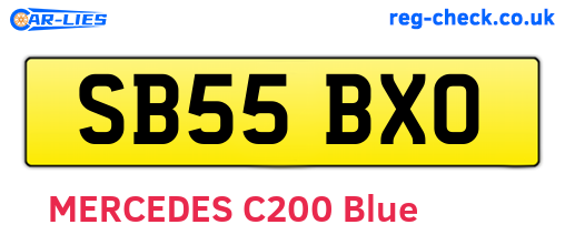 SB55BXO are the vehicle registration plates.