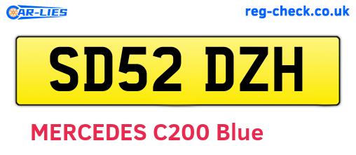 SD52DZH are the vehicle registration plates.