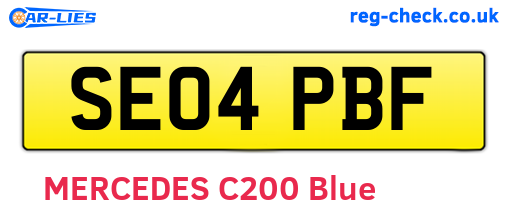 SE04PBF are the vehicle registration plates.