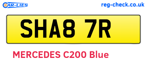 SHA87R are the vehicle registration plates.