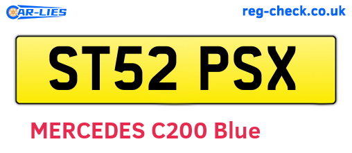 ST52PSX are the vehicle registration plates.