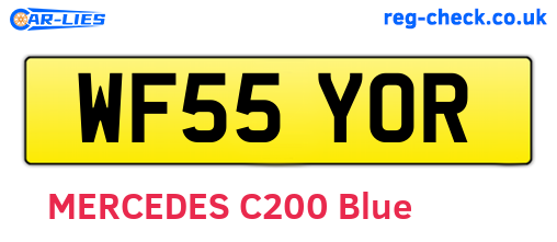 WF55YOR are the vehicle registration plates.