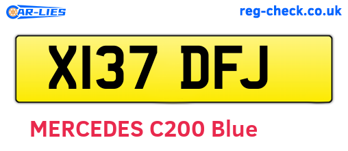 X137DFJ are the vehicle registration plates.