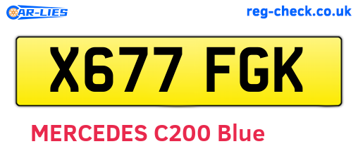 X677FGK are the vehicle registration plates.